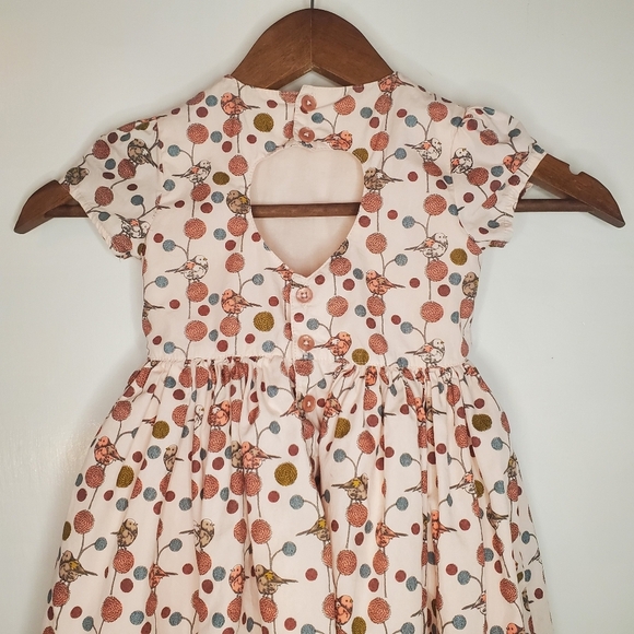 Mamas & Papas Cotton Dress – Size 18 months to 2 Years– Blush Pink, Bird Pattern - Picture 5 of 7
